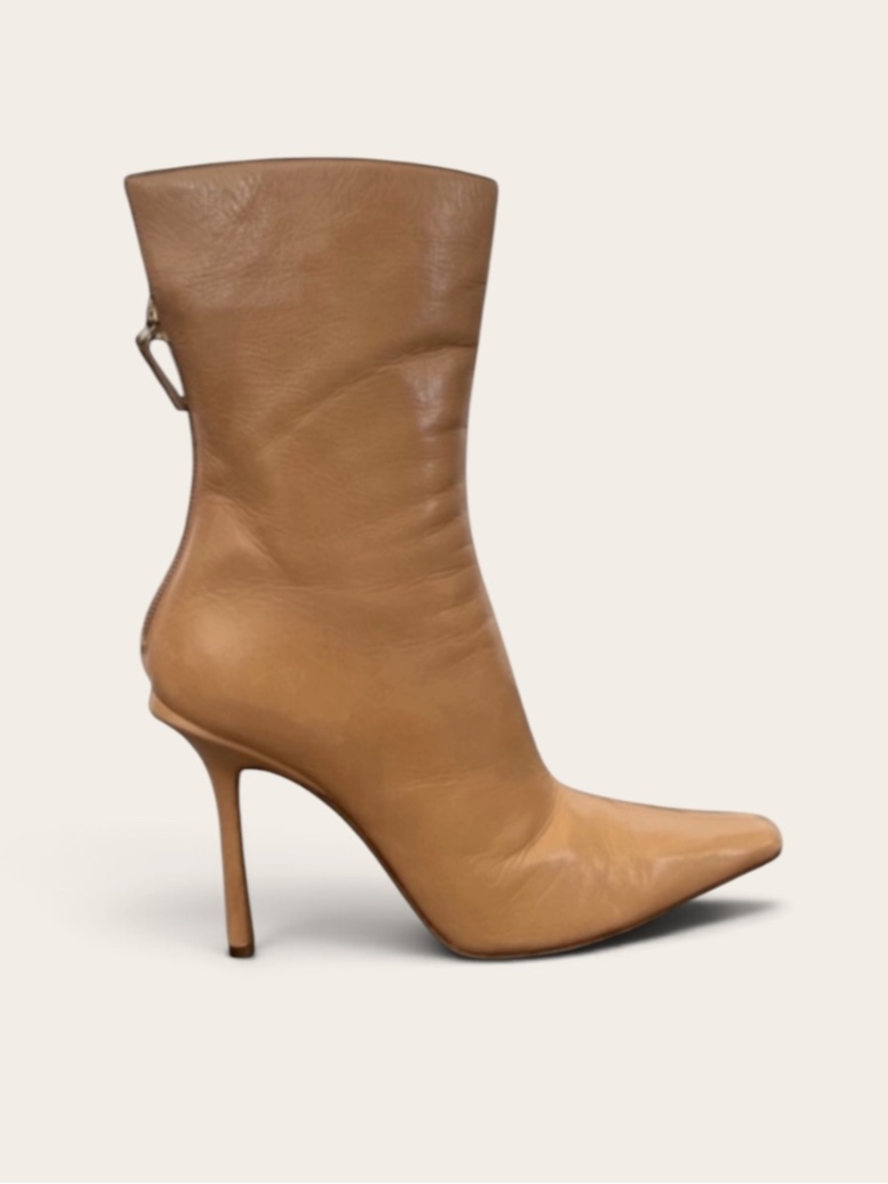 JIMMY CHOO AGATHE LEATHER ZIP BACK ANKLE BOOTS